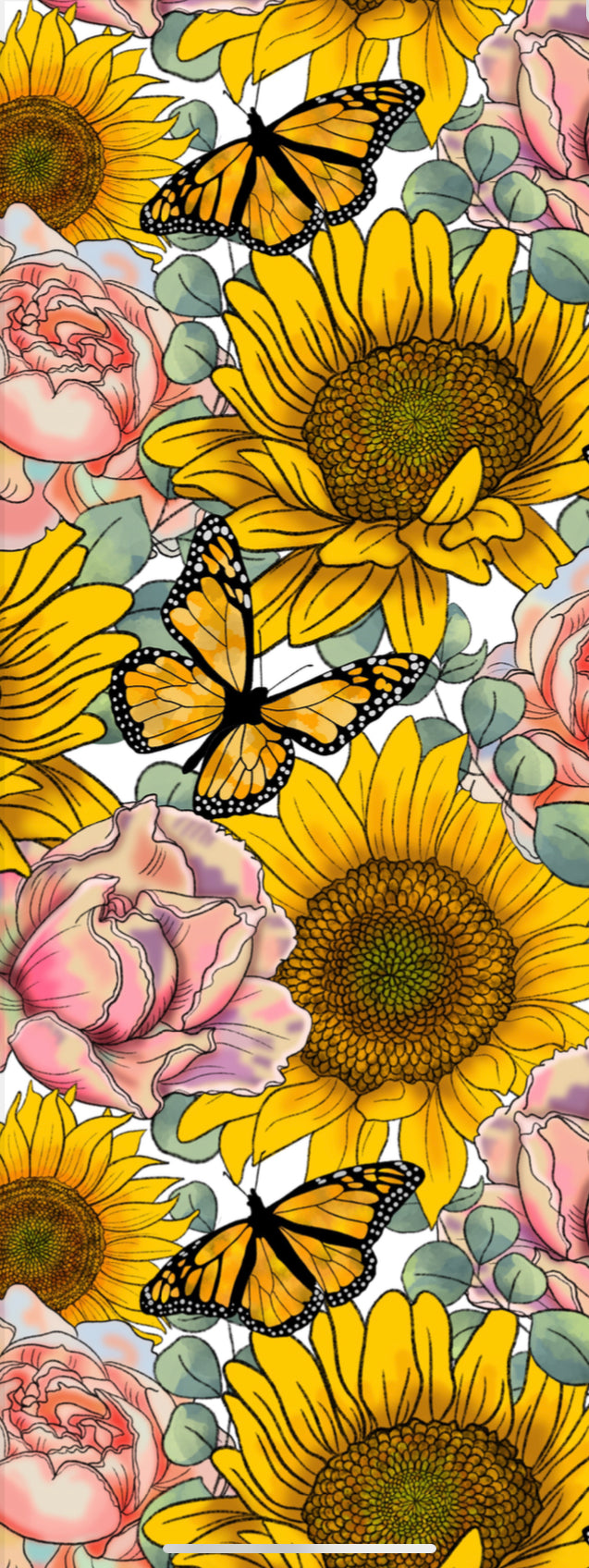 Girasoles y mariposas pen wrap